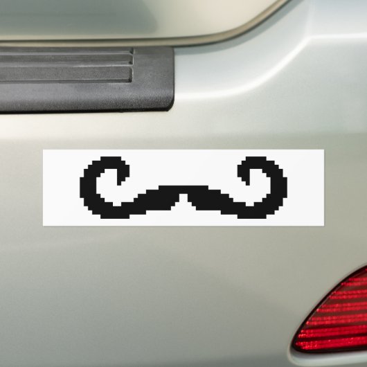 8 Bit Pixel Handlebar Mustache Autoaufkleber (Auf Auto)
