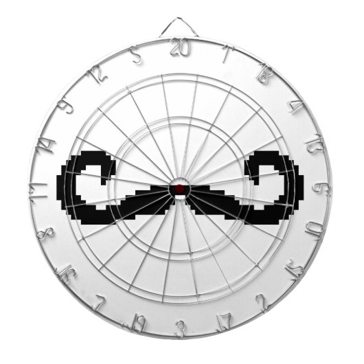 8 Bit Pixel Handlebar Mustache Dartscheibe (vorne)