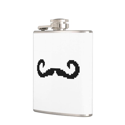 8 Bit Pixel Handlebar Mustache Flachmann (Links)
