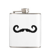 8 Bit Pixel Handlebar Mustache Flachmann (Vorderseite)