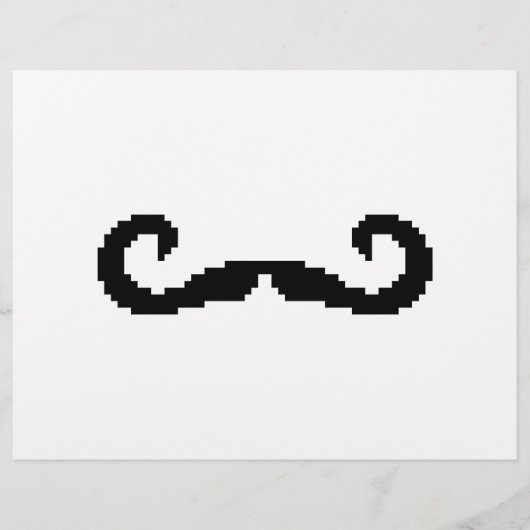 8 Bit Pixel Handlebar Mustache Flyer (Vorne)