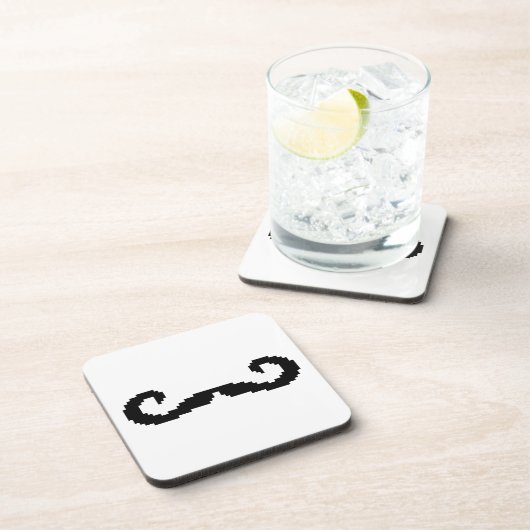 8 Bit Pixel Handlebar Mustache Getränkeuntersetzer (Rechte Seite)