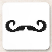 8 Bit Pixel Handlebar Mustache Getränkeuntersetzer (Vorderseite)