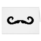 8 Bit Pixel Handlebar Mustache Grußkarte (Vorderseite (Horizontal))
