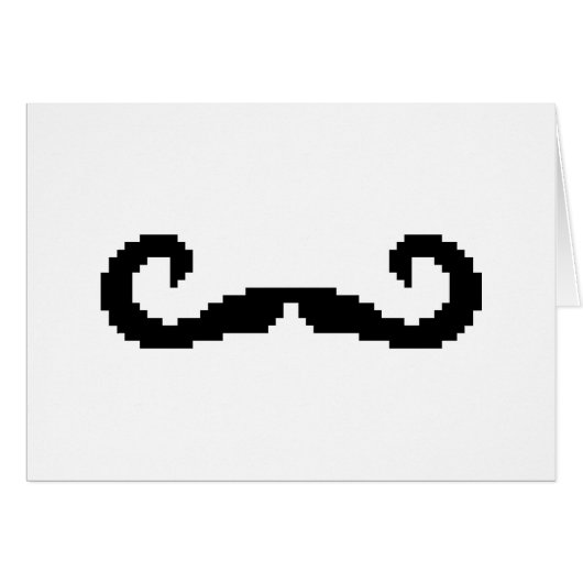 8 Bit Pixel Handlebar Mustache Grußkarte (Vorderseite (Horizontal))