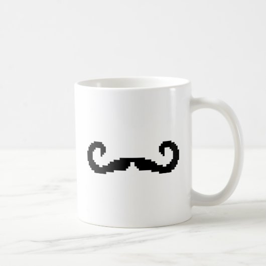 8 Bit Pixel Handlebar Mustache Kaffeetasse (Rechts)