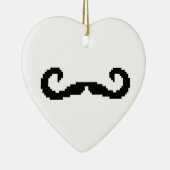 8 Bit Pixel Handlebar Mustache Keramik Ornament (Rechts)