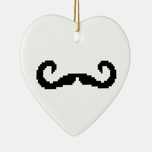 8 Bit Pixel Handlebar Mustache Keramik Ornament (Rechts)