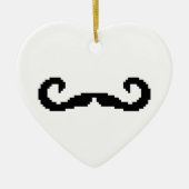 8 Bit Pixel Handlebar Mustache Keramik Ornament (Vorne)