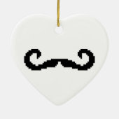 8 Bit Pixel Handlebar Mustache Keramik Ornament (Hinten)