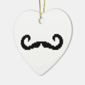 8 Bit Pixel Handlebar Mustache Keramik Ornament (Links)