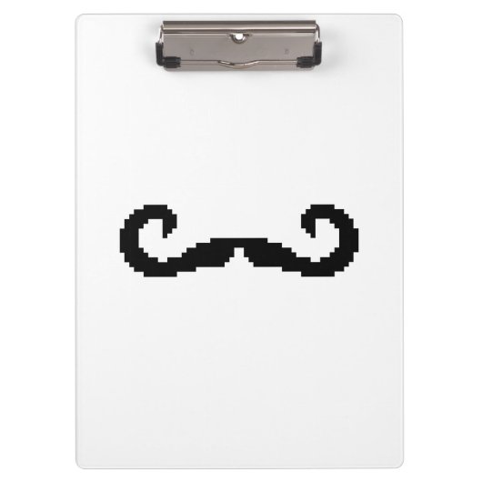 8 Bit Pixel Handlebar Mustache Klemmbrett (Vorderseite)