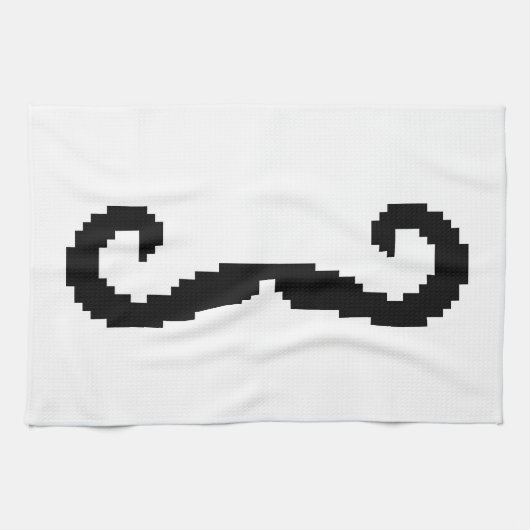 8 Bit Pixel Handlebar Mustache Küchentuch (Horizontal)