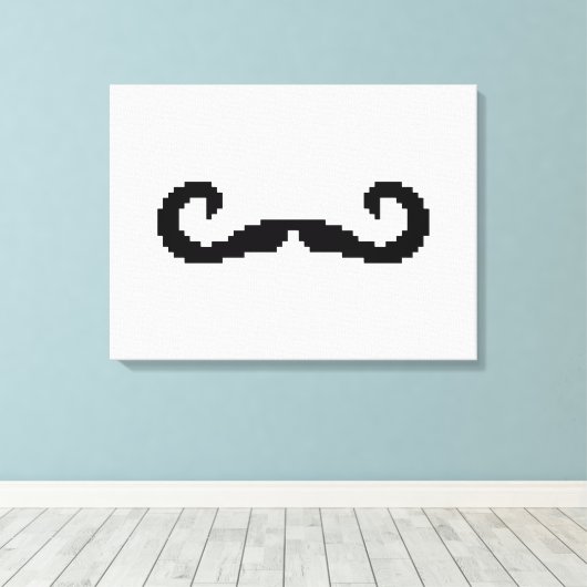 8 Bit Pixel Handlebar Mustache Leinwanddruck (Insitu (Holzboden))