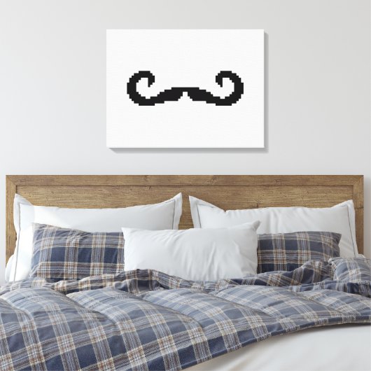 8 Bit Pixel Handlebar Mustache Leinwanddruck (Insitu (Schlafzimmer))