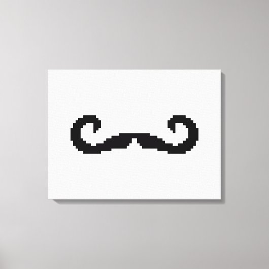 8 Bit Pixel Handlebar Mustache Leinwanddruck (Vorderseite)