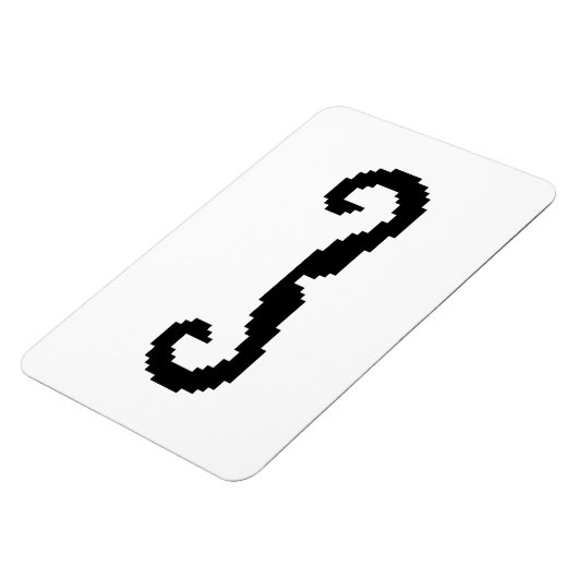 8 Bit Pixel Handlebar Mustache Magnet (Linke Seite)