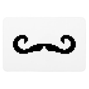 8 Bit Pixel Handlebar Mustache Magnet