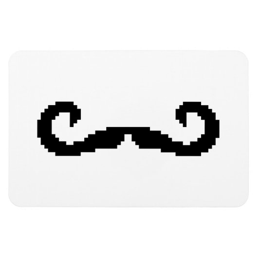 8 Bit Pixel Handlebar Mustache Magnet (Horizontal)