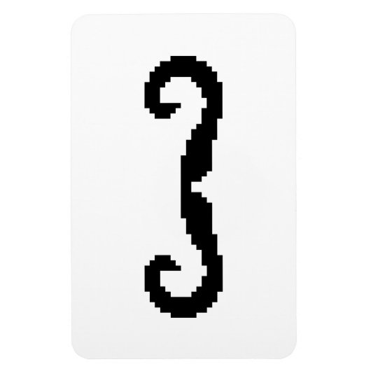 8 Bit Pixel Handlebar Mustache Magnet (Vertikal)