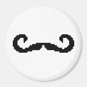 8 Bit Pixel Handlebar Mustache Magnet (Vorne)