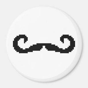 8 Bit Pixel Handlebar Mustache Magnet