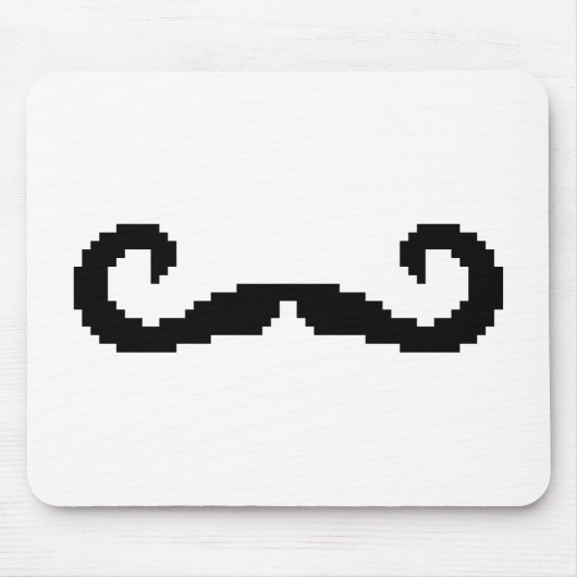 8 Bit Pixel Handlebar Mustache Mousepad (Vorne)