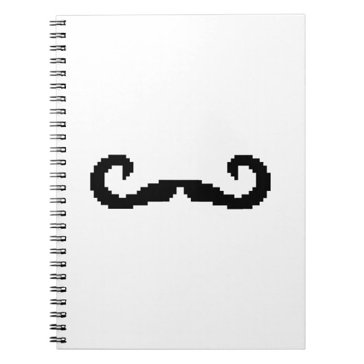 8 Bit Pixel Handlebar Mustache Notizblock (Vorderseite)