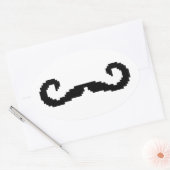 8 Bit Pixel Handlebar Mustache Ovaler Aufkleber (Umschlag)