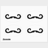 8 Bit Pixel Handlebar Mustache Ovaler Aufkleber (Blatt)