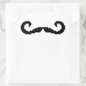 8 Bit Pixel Handlebar Mustache Ovaler Aufkleber (Tasche)