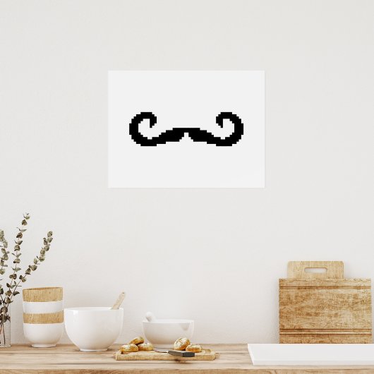 8 Bit Pixel Handlebar Mustache Poster (Küche)