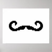 8 Bit Pixel Handlebar Mustache Poster (Vorne)