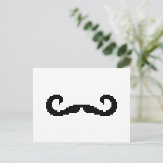 8 Bit Pixel Handlebar Mustache Postkarte (Stehend Vorderseite)