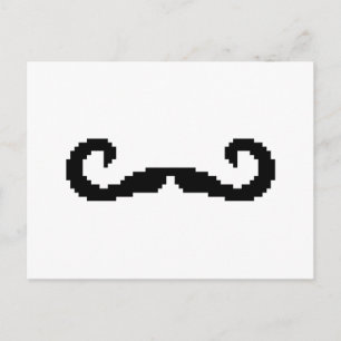 8 Bit Pixel Handlebar Mustache Postkarte