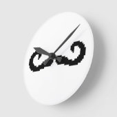 8 Bit Pixel Handlebar Mustache Runde Wanduhr (Winkel)