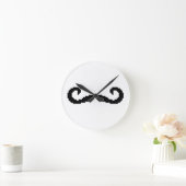 8 Bit Pixel Handlebar Mustache Runde Wanduhr (Zuhause)