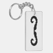 8 Bit Pixel Handlebar Mustache Schlüsselanhänger (Vorderseite links)