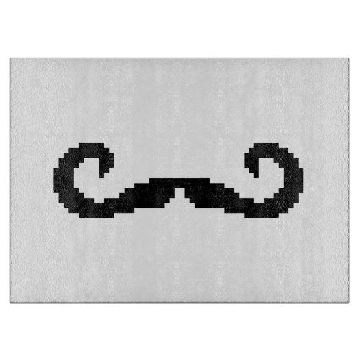 8 Bit Pixel Handlebar Mustache Schneidebrett (Vorderseite)
