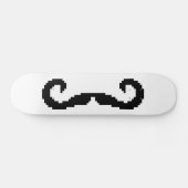 8 Bit Pixel Handlebar Mustache Skateboard (Horizontal)