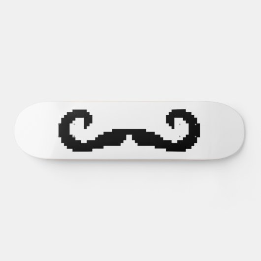 8 Bit Pixel Handlebar Mustache Skateboard (Horizontal)