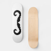8 Bit Pixel Handlebar Mustache Skateboard (Vorderseite)