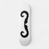 8 Bit Pixel Handlebar Mustache Skateboard (Vorderseite)