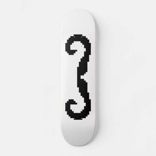 8 Bit Pixel Handlebar Mustache Skateboard (Vorderseite)