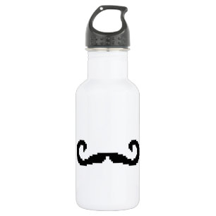 8 Bit Pixel Handlebar Mustache Trinkflasche
