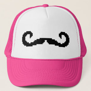 8 Bit Pixel Handlebar Mustache Truckerkappe