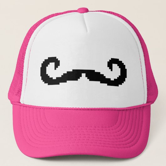 8 Bit Pixel Handlebar Mustache Truckerkappe (Vorderseite)