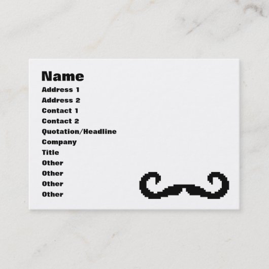 8 Bit Pixel Handlebar Mustache Visitenkarte (Vorderseite)
