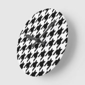 8 Bit Pixel Houndstooth Check Pattern Runde Wanduhr (Winkel)