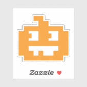 8 Bit Pixel Jack O' Lantern Pumpkopf Aufkleber (Blatt)